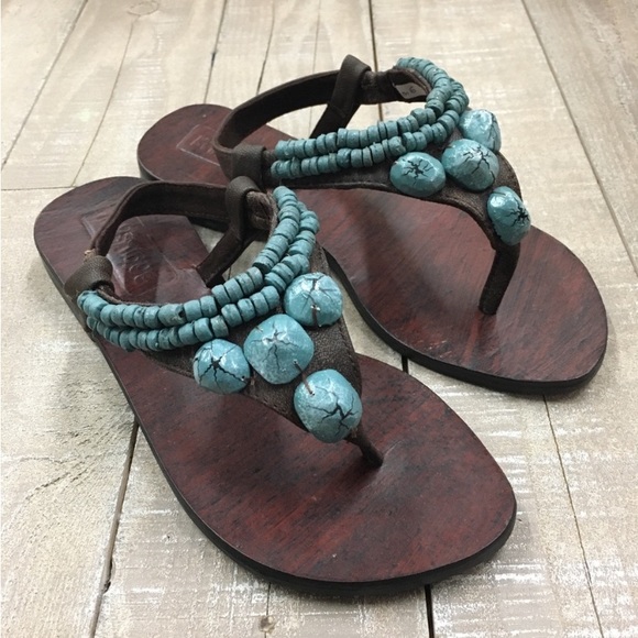 Mystique Boutique Slingback Thong Leather Sandals - Picture 3 of 6